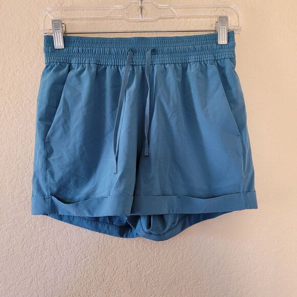 Lululemon Spring Break  Away Shorts 3" Size 4 Blue Juniper Stretchy Lined W7AM5S - Picture 1 of 7